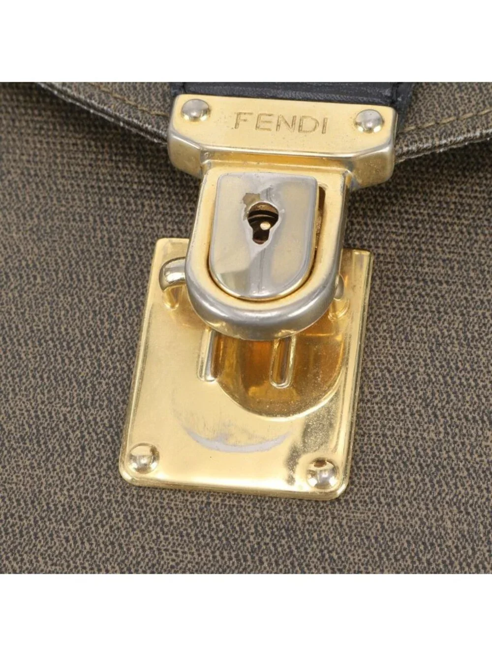 Fendi Vintage Leather Business Document Briefcase